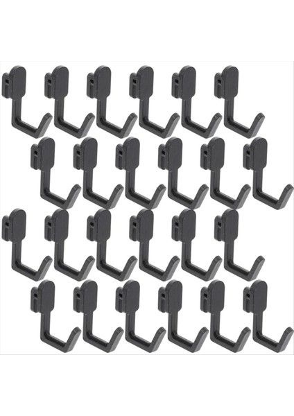 24PCS Pegboard Kancaları J Şekil Pegboard Kancası Peg Tahta Alet Organizatör Aksesuarları, Siyah (Yurt Dışından)