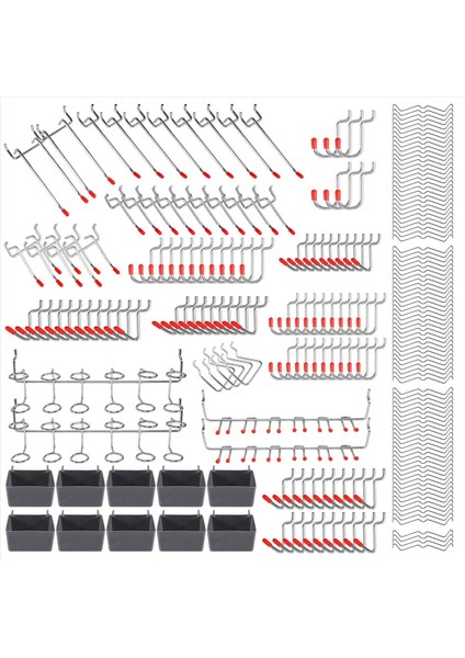 228 Pegboard Hooks Metal Kancalar Setleri, Pegboard Kutuları, Depolama Sistemi Araçlarını Düzenlemek Için Peg Kilitleri (Yurt Dışından)