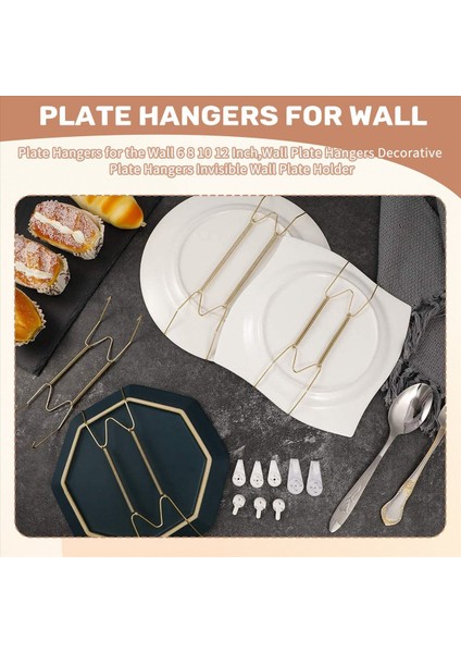 Duvar Için Tabak Askıları 6 8 10 12 Inç, Duvar Tabağı Askılar Dekoratif Plaka Askıları Görünmez Duvar Tabak Tutucular (Yurt Dışından) fırsatları
