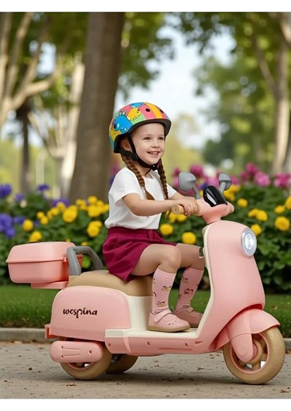 3 Tekerli Akülü Şarjlı Işıklı 6V Motor Müzik Çalarlı Uzaktan Kumandalı 50 Kilo+ 2-7 Yaş