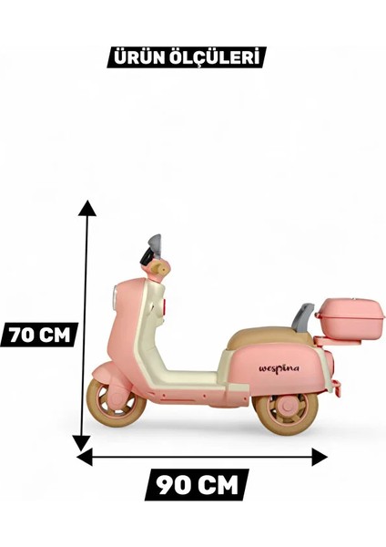 3 Tekerli Akülü Şarjlı Işıklı 6V Motor Müzik Çalarlı Uzaktan Kumandalı 50 Kilo+ 2-7 Yaş indirimleri