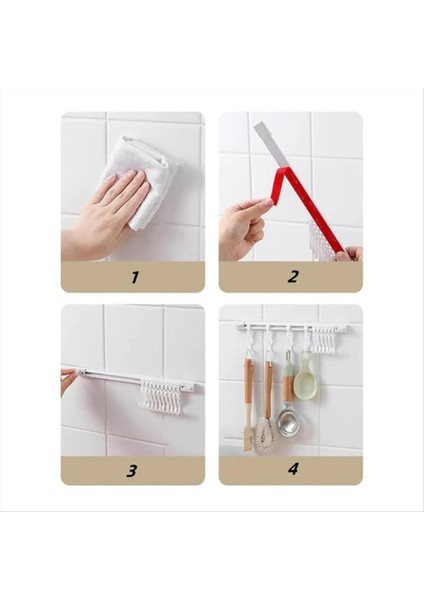 Çok Fonksiyonlu Slayt Ray Kancası, Yapışkan Duvar Kancaları Raf, Alan Tasarrufu Alıcı Rafı Sondaj Duvarı Montaj Aksesuarı (Yurt Dışından) modelleri