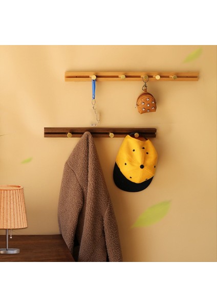 Kayan Ahşap Duvar Askı Giriş Giysileri Depolama Rafında Bir Sıra Çok Fonksiyonlu Duvar Kancası, 4 Kanca (Yurt Dışından) modelleri