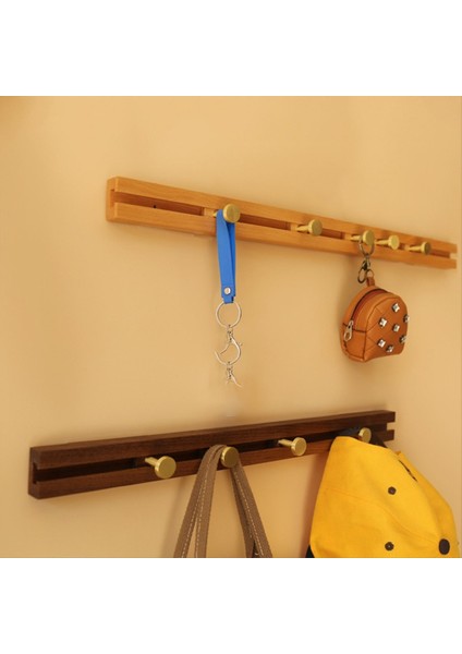Kayan Ahşap Duvar Askı Giriş Giysileri Depolama Rafında Bir Sıra Çok Fonksiyonlu Duvar Kancası, 4 Kanca (Yurt Dışından) fırsatları