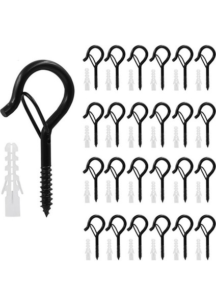 25 Pcs Q Askı Tokalı Askı Kancaları, Asılı Bitkiler Için Açık Dize Işıkları Asmak Için Rüzgar Geçirmez Vidalı Kancalar, (Yurt Dışından)