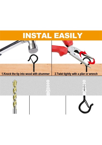 25 Pcs Q Askı Tokalı Askı Kancaları, Asılı Bitkiler Için Açık Dize Işıkları Asmak Için Rüzgar Geçirmez Vidalı Kancalar, (Yurt Dışından) fırsatları