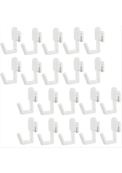 24PCS Pegboard Kancaları J Şekil Pegboard Kancası Peg Tahta Alet Organizatör Aksesuarları, Beyaz (Yurt Dışından)