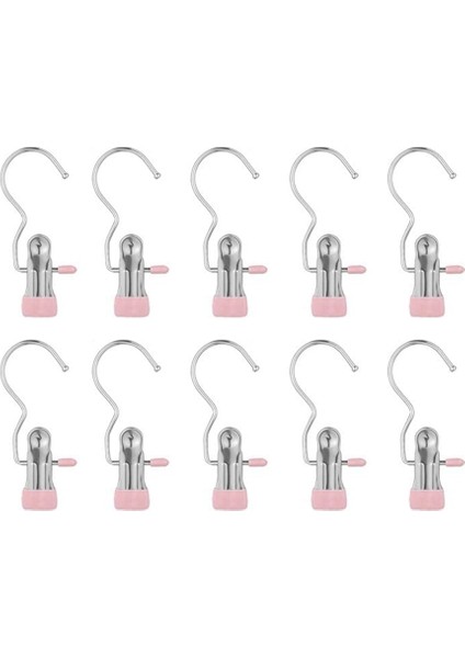 Ağır Hizmet Tipi Asılı Kancalar, Dolap Için Yeni Bot Askıları, Çamaşır Kancaları Asılı Klipsli Kıyafetler, Şapka Pantolon Havlu Pembesi 10 Adet (Yurt Dışından)