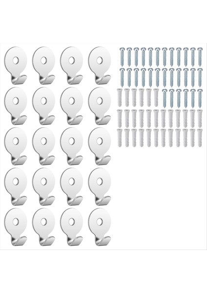 Çelik 30 Lb Yardımcı Askı Duvar Kancası Yardımcı Çevreli Resimler Için Çinko Kaplama Anahtar Deliği Stucco Hocs 40 Pack (Yurt Dışından)