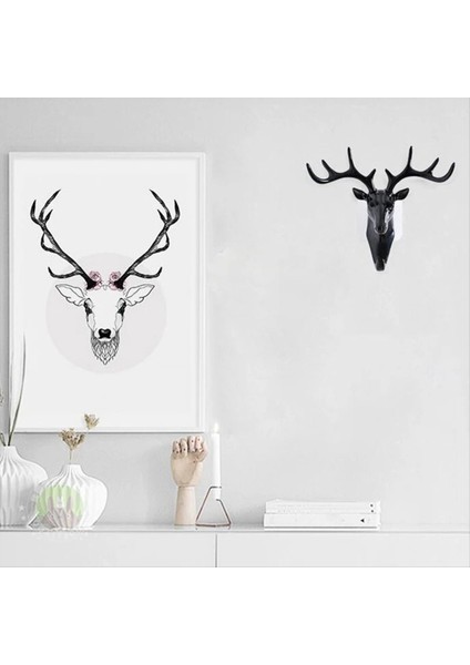 Geyik Şekli Ev Dekorasyon Kancası Duvar Raf Duvar Asılı Duvar Kişilik Geyik Baş Duvar Anahtarı (Yurt Dışından) indirimleri