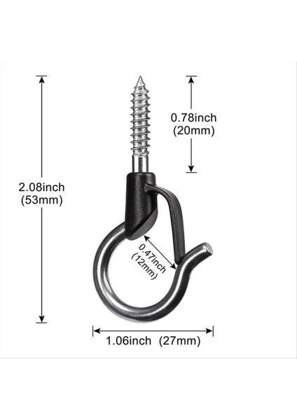 Dize Işık Kancaları, Asmak Için Kancalar Vidalı, Tel, Bitkiler Pot, Veranda Peri Işık Kablosu Tutucusu 40PCS Siyah (Yurt Dışından) fırsatları