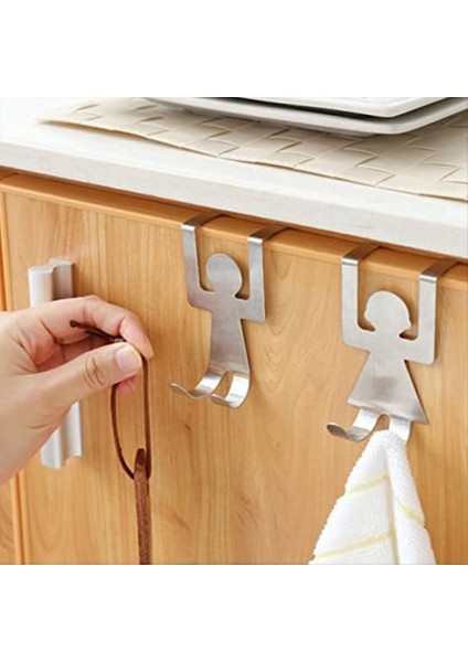 4pcs Figür Kanca Dekoratif Heykelcik Kanca Kapı Raf Askı Kapı Çifte Kancalar Kapı Giysileri Askısı (Yurt Dışından) modelleri