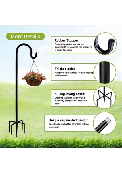 Açık Çoban Kancası, Kuş Besleyici Pole Tutucu, Güneş Plant Askı Düğün Dekorasyonu Için Bahçe Asma Bahçeleri (Yurt Dışından) modelleri