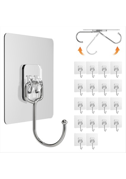 Banyo, Mutfak ve Ofis Için Uygun Büyük Yapışkan Kanca, Duvar Kancası, Güçlü Çıkarılabilir Yapıştırıcı Kanca (20 Adet) (Yurt Dışından) fiyatları