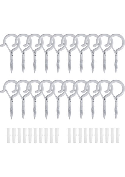 Q-Hanger Hooks Tavan Q Vidalı Kanca Vida Işıkları Askı Noel Işıkları Askı Hook Tavan Vidalı Askı (20, Beyaz) (Yurt Dışından)