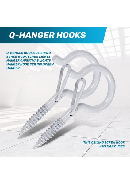 Q-Hanger Hooks Tavan Q Vidalı Kanca Vida Işıkları Askı Noel Işıkları Askı Hook Tavan Vidalı Askı (20, Beyaz) (Yurt Dışından) fırsatları