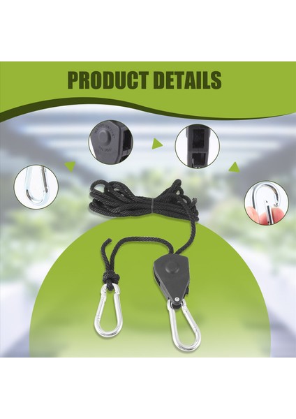 6pcs 1/8 Inç Ağır Görevli Ayarlanabilir Büyüme Işık Cırcır Halat Askı, Büyüyen Lambaların Bahçeciliği Için Kullanılır (Yurt Dışından) indirimleri