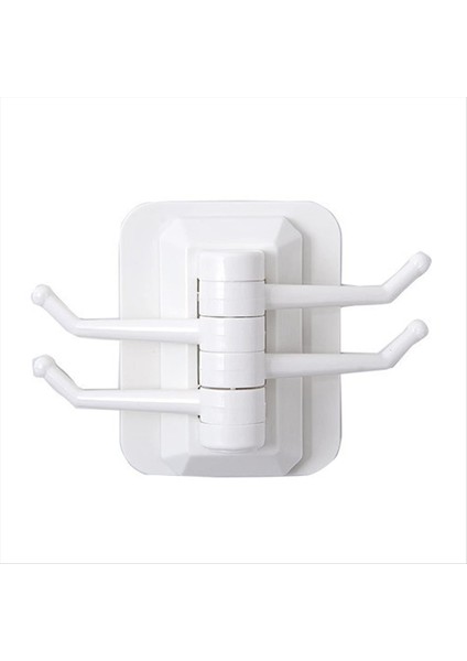 Kanca Mukavemeti Taşınabilir Yumruksuz Kanca Çok Fonksiyonlu Katlanabilir ve Döndürülebilir Kanca Çerçevesi Duvar Kancası Beyaz (Yurt Dışından)