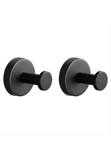 Paslanmaz Çelik Tek Kanca Otel Banyo Tuvalet Yumruk Ceket Kanca Kanca, Siyah (Yurt Dışından)