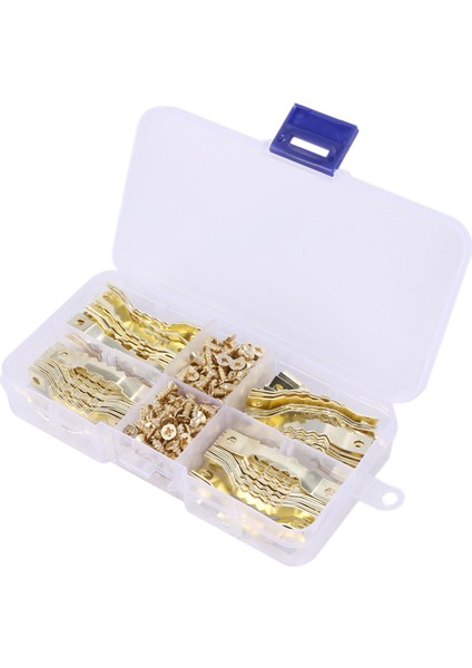 100 Set Altın Testere Diş Resmi Çerçeve Askılar Asılı Fotoğraf Yağlı Boya Ayna Kancaları Donanım Vidalar Sawtooth Askı (Yurt Dışından)