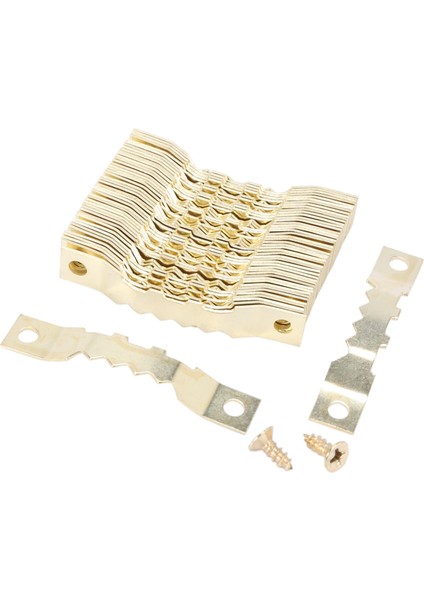 100 Set Altın Testere Diş Resmi Çerçeve Askılar Asılı Fotoğraf Yağlı Boya Ayna Kancaları Donanım Vidalar Sawtooth Askı (Yurt Dışından) fiyatları