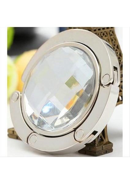 Yuvarlak Şekli Taşınabilir Masa Askısı Asmak Çanta Torbası Tutucu Tutucu Tutucu Kanca Kristal Alaşım Katlanabilir Hangbag Hook (Yurt Dışından)