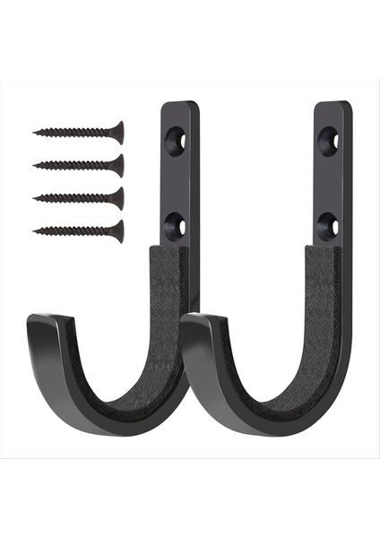 4pcs Metal Duvara Monte J Hook Tool Hook Depolama Rafları Alet Evleri ve Evler Için Uygundur Siyah (Yurt Dışından) fırsatları