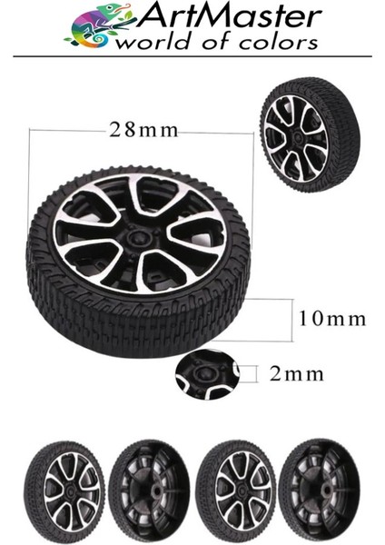 Oyuncak Araba Yapım Seti 1 Paket Okul Deney Dc Motor Çark Dişli Plastik Tekerlek 2 Adet Metal Şaft Proje Deney Seti fiyatları