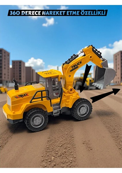 Pilli Sesli Işıklı 360 Derece Full Hareketli Çarp Dön 20 cm Inşaat Aracı Kamyon modelleri