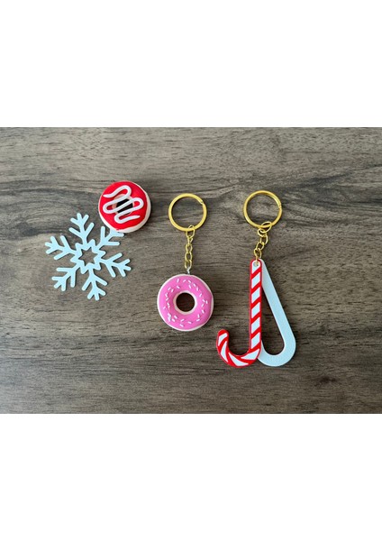 Donut & Şekerleme Çift Anahtarlık