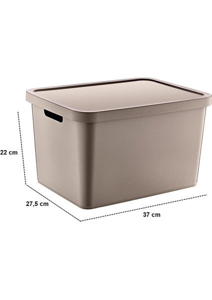 4'lü Set Stafi Çok Amaçlı Kapaklı Kutu Terra 18 Lt - Bej, Çok Amaçlı Kapaklı Kutu, Ev-Ofis-Depo Için, Kapaklı Saklama Kutusu modelleri