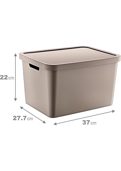 4'lü Set Stafi Çok Amaçlı Kapaklı Kutu Terra 18 Lt - Bej, Çok Amaçlı Kapaklı Kutu, Ev-Ofis-Depo Için, Kapaklı Saklama Kutusu fırsatları