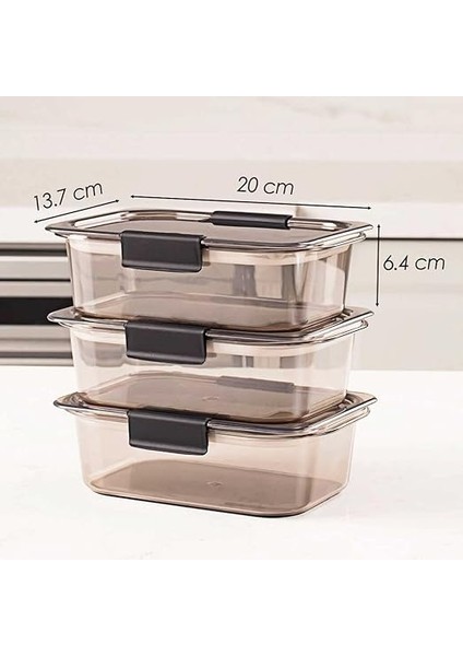 3'lü Kuru Gıda Erzak Saklama Kabı - Meyve &amp; Sebze Saklama Kabı Seti - Kapaklı Beslenme Kabı 900ML*3 fırsatları