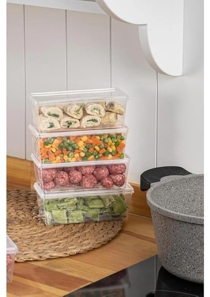 Set Saklama Kabı, 10 Adet 500ML Dikdörtgen ve 5 Adet 2500ML Kare Şeffaf Kendinden Kapaklı Saklama Kabı, Bpa Içermez, Buzdolabı, Dondurucu ve Dolap Organizeri modelleri