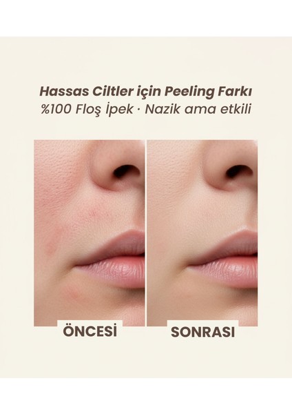 Premium Duş ve Yüz Kesesi Seti Organik Floş İpek Peeling Eldiveni 3'lü Tüm Cilt Tipleri