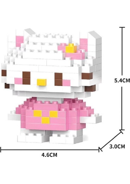 Hello Kitty ve Arkadaşı Çift Nano Blok Seti | Pembe & Mavi Kawaii Yapı Figürleri indirimleri