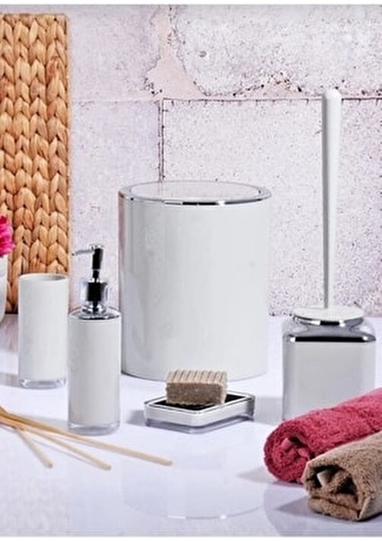 5 Parça Banyo Seti Modern Beyaz Plastik Kaplama Şık Tasarım Suya Dayanıklı fiyatları