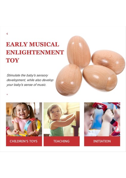 Ahşap Yumurta Çalkalayıcılar Seti, 4pcs Yumurta El Perküsyon Çalkalayıcılar Bitmemiş Paskalya Yumurtaları Müzik Aletleri Ahşap Paskalya Yumurta Oyuncak (Yurt Dışından) indirimleri