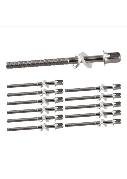 12PCS Davul Gerginlik Çubukları Gerginlik Vidaları Bas Davul Vidaları Set Bas Trampet Davul Aksesuarları Davul Donanımı M5X60MM (Yurt Dışından) fiyatları