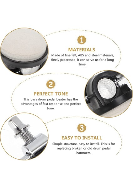 Davul Seti Set Perküsyon Parçası Için Yeni Bas Vuruş Davul Pedal Çırpıcı Çekiç (Yurt Dışından) fırsatları