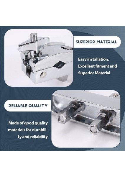 Davul Kelepçesi 2 Delik Gümüş Çoklu Kelepçe Zil Standı Montaj Tutucu Ziller Müzik Parçaları Cowbell Aksesuar (Yurt Dışından) indirimleri