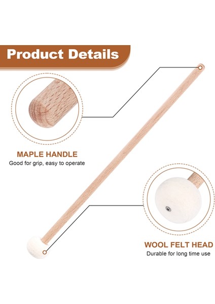 2 Adet Çift Kafa Drum Zil Gong Mallet Yumuşak Çekiç Çubukları Malletler Çubuklar Hammer 385MM (Yurt Dışından) indirimleri