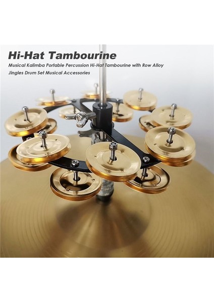 Müzikal Kalimba Taşınabilir Perküsyon Hi-Hat Tef ile Satır Alaşımlı Jingles Davul Seti Müzikal Aksesuarları, Altın (Yurt Dışından) fırsatları