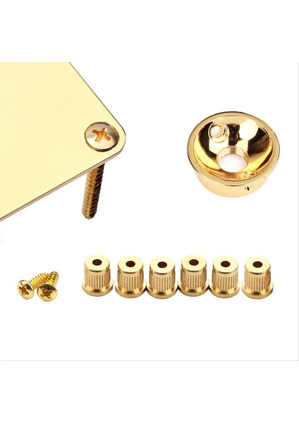 Electrosocket Jack Plakası ve Gitar Stresi Ferrules &amp; Bas Gitar Metal Boyun Plakası Uyumlu Gitar String Sarı Sarıcı (Yurt Dışından) fırsatları