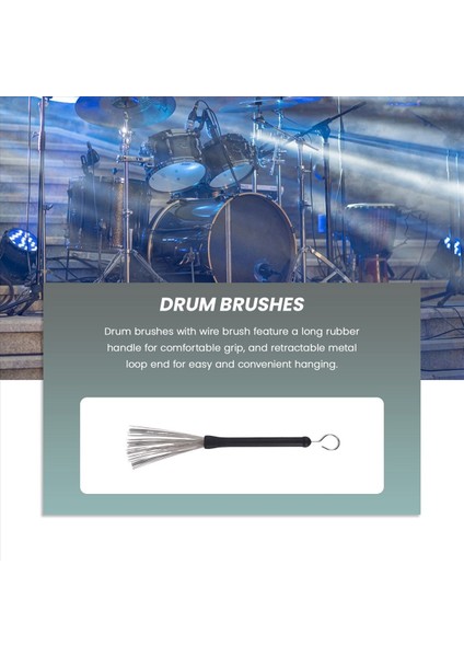 1 Çift Davul Fırçaları Geri Çekilebilir Tel Fırçalar Davul Davul Çubukları Fırça + 1 Çift Çubuklar Davul Fırçaları Çubuklar Davul Çubuk Seti (Yurt Dışından) fırsatları