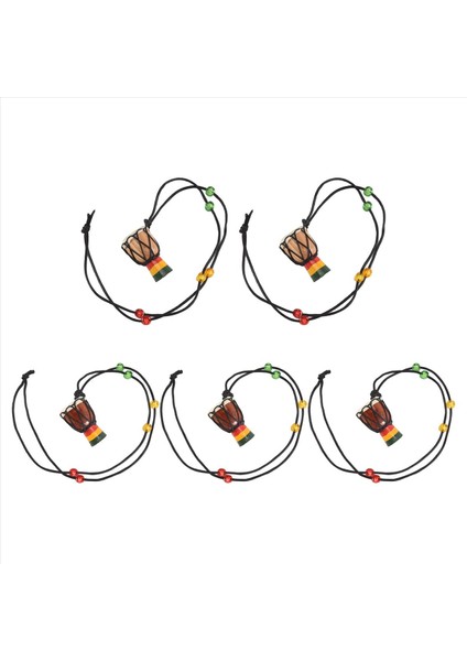 5 Adet Alet Kolyeler Djembe Davul Mini Kolye Afrika Davul Ahşap Kolye Davulları ve Perküsyon (Yurt Dışından) fiyatları