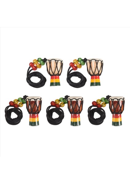 5 Adet Alet Kolyeler Djembe Davul Mini Kolye Afrika Davul Ahşap Kolye Davulları ve Perküsyon (Yurt Dışından) modelleri