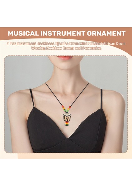 5 Adet Alet Kolyeler Djembe Davul Mini Kolye Afrika Davul Ahşap Kolye Davulları ve Perküsyon (Yurt Dışından) fırsatları