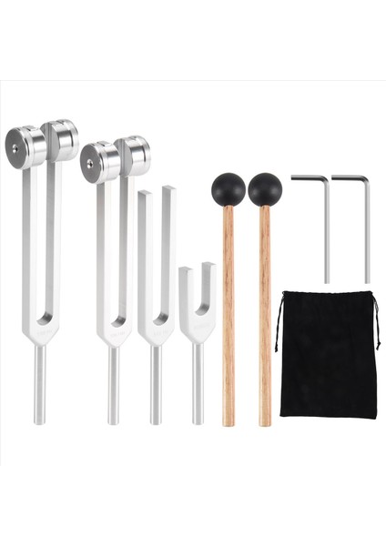 Tuning Çatal Seti (128Hz, 136.1Hz, 512Hz, 4096Hz) Çatalları Refleks Çekiçle Tutma Çatallı Çakra Seti Şifa Müzikal (Yurt Dışından) fiyatları