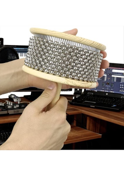 Paslanmaz Çelik, El Kranklı Perküsyon Enstrümanı, Yetişkin Bant Müziği Için Metal Boncuklu Ahşap El Kabasa (Yurt Dışından) fırsatları
